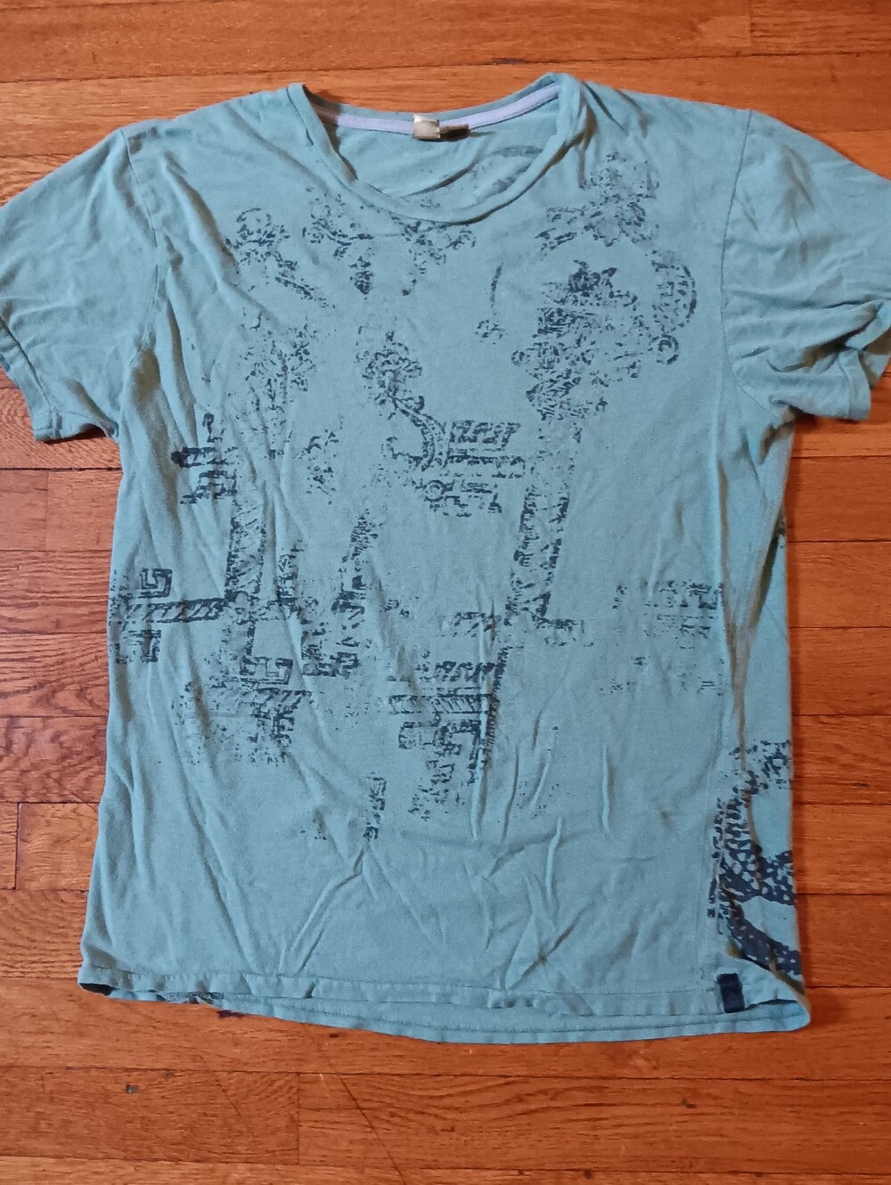 Women's Light Teal Graphic Crew Neck T‑Shirt